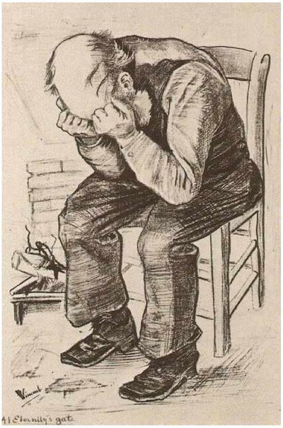 Alter Mann mit dem Kopf in den Händen (An der Schwelle zur Ewigkeit) von Vincent van Gogh